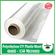 Polyethylene UV Plastic Sheet (6 mil - 150 Microns) - 9ft x 5 Meter For Greenhouse Roofing / Constru