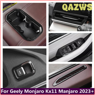 QAZWS สำหรับ Geely Monjaro Kx11 Manjaro 2023 2024ที่ปุ่มเปิดหน้าต่างรถยนต์/ที่วางถ้วยน้ำ/ที่ช่องระบา