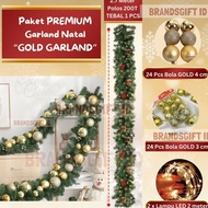 Christmas Garland Decoration 2.7 Meters Wire Leaf Type | 200T Wire Leaf Garland Christmas Decoration