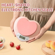 1pc Cute Heart Shaped Digital Food Scale, ABS Material With HD LCD Display, High Accuracy & Tare Fun