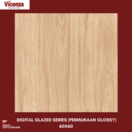 Granit Tiles Lantai Motif Kayu Permukaan Kilap Glossy KW1 60x60 GL6994
