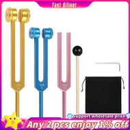 JR-Tuning Forks(128Hz, 256Hz, 512Hz) 3Pcs Set- Aluminum with Hammer for Chakra for Healing, Sound Th