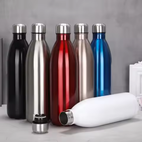 350/500/750/1000ml 304 Stainless Steel Vacuum Flask Double Wall Water Bottle Leak-proof Thermos Bott