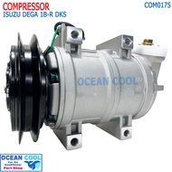 คอมเพลสเซอร์ อีซูซุ เดก้า 1B-R DKS PC200-8 (ท่อแอร์เอียงขวา) COM0175 COMPRESSOR ISUZU DECA STAL (ใหม