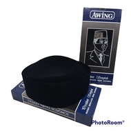 HITAM Black Songkok Brand AWING Susun Original 100%