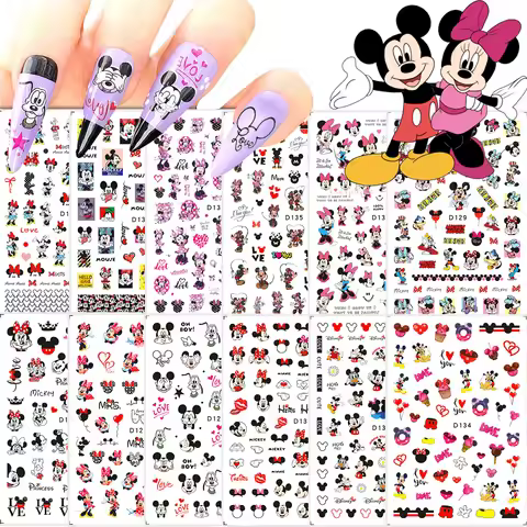 1pcs Mickey Minnie 3D Adhesive Nail Art Sticker Disney Mickey Mouse Cartoon Nail Art Decals Girls Na