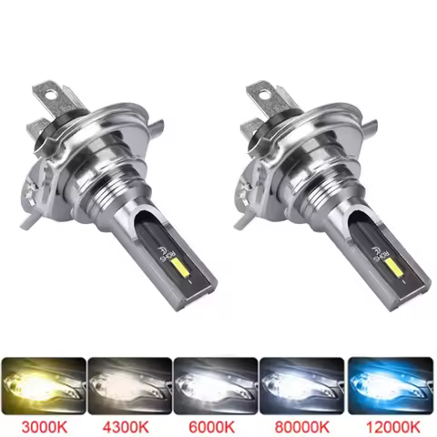 2Pcs H4 HS1 H6 H8 H11 H7 Mini Car Led Motorcycle Car Headlight Bulb Fog Light 3000K Gold 6000K White