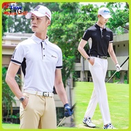 Harga promosi hari ini # Pakaian Golf Musim Panas Baju-T Lelaki Lengan Pendek Kolar Turn-Down Baju P