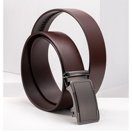 BISON DENIM N71798-1B Automatic Buckle Belt Leather Men's Elegant Cowhide Belt 130cm
