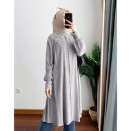 Arumi Tunik Wanita Simple Kancing Depan Bahan Rayon Crinkle Termurah Dan Terlaris