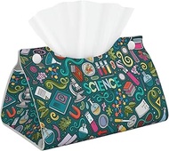 Tissue Box Cover, PU Leather Waterproof Triangle with Snap Napkin Holder, Bathroom Vanity Kitchen Of