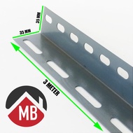 10 Batang Siku Lubang Abu Abu Tebal 1.2mm | Besi Siku Warna Panjang 3 Meter + Baut dan Plat Siku | B