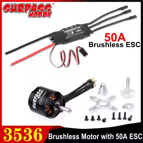 SURPASS HOBBY 3536 Outrunner Brushless Motor W/ 50A ESC Combo Program Card for RC Fixed-wing Airplan