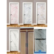 KAYU Home Bathroom Door Stickers Waterproof 122 Cm Width Marble and Wood Grain Motif / Wallpaper / W