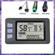 [r3jylk02.vn] P3H Electric Bike Meter Display Panel 24V 36V 48V 60V for Electric Scooter (6PIN)
