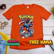 BAJU KAOS POKEMON GRENINJA EVOLUTION KAOS ANAK