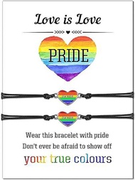 2 piezas Brazalete arcoíris Regalos para parejas Regalos LGBTQ para mujeres Pulseras a juego de relación