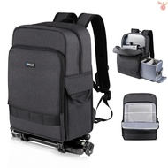 PULUZ PU5017B Portable Camera Backpack Camera Bag Dual Shoulder Straps Large Capacity Camera Case with Laptop Compartment Tripod Holder for Women Men Photograph  Came-022