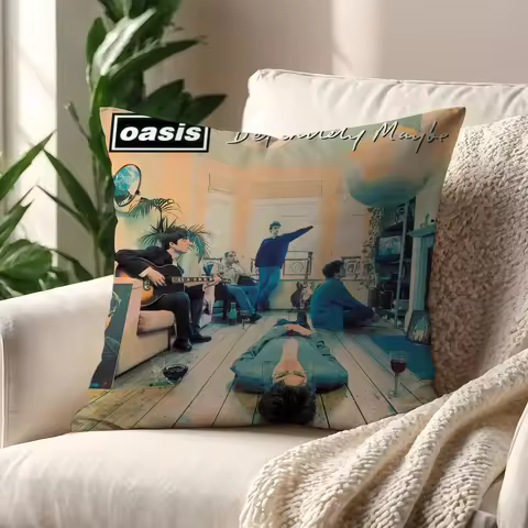 Band O-Oasis Definitely Maybe cushion cover Pillow Sofa Printing Decoration Room Home Office Coffee 