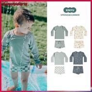 Rash Guard Boy Set Nautical kids Swimsuit Long Sleeve Top and Swim Trunks UPF50+