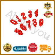 LILIN MERAH Red Number Candles Birthday Candles Numbers 0 1 2 3 4 5 6 7 8 9