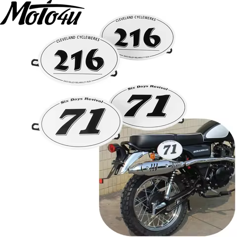 MOTO4U Universal Number Plate NO.71/216 Decorative Light Rider Ranger Retro Motorcycle Modified Coff
