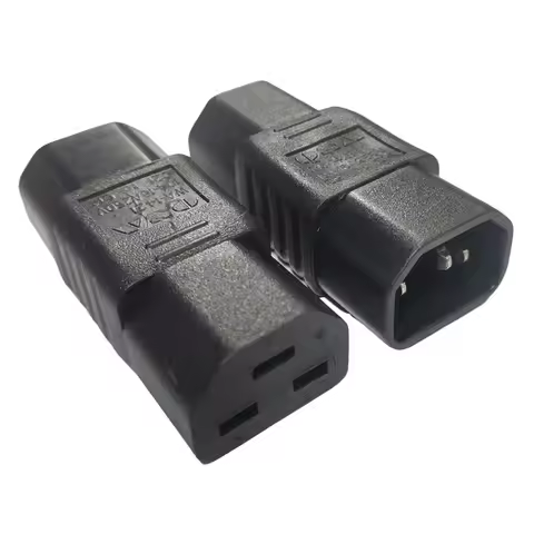 1PCS Black C14-C21 power plug IEC 320 C14 to C21 malet to female AC power adapter converter socket f