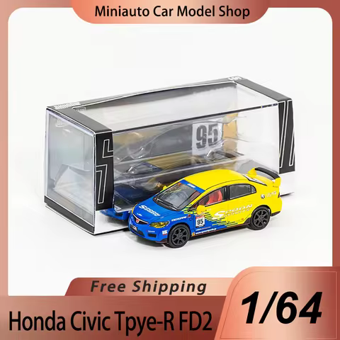 New In Stock Shadow 1:64 Honda Civic Type R Fd2 #95 Alloy Miniature Diecast Model Honda Civic Car Mo