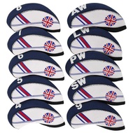 10pcs/1 Set golf Iron Set golf Club Set Protective Case British Rice Flag golf Headgear Men Women