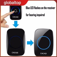1/2 Wireless Door Bell IP44 Waterproof Smart Doorbell Receiver with and US