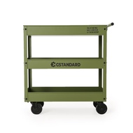 Gstandard轻奢ins风咖啡厅图书绿植花店家用可移动收纳置物小推车302军绿色
