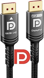 VESA Certified DisplayPort 2.1 Cable 80Gbps 5 FT, DP to DP Cable 16K 8K 240Hz 4K 540Hz 360Hz 240Hz 1
