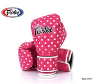 Fairtex Boxing Gloves BGV14ฺฺP Pink white dot Sparring MMA K1 นวมซ้อมชก แฟร์แท็ค สีน้ำชมพู จุดขาว