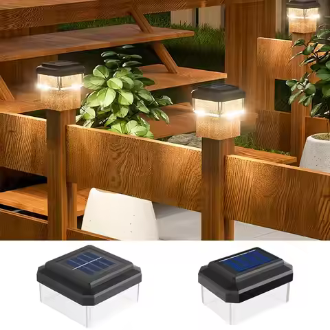 Solar LED Pillar Light Post Caps Lights Waterproof Fence Post Lamp Outdoor for Garden Wooden Posts L