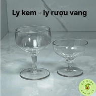 Ice cream cups, transparent Vietnamese-Japanese plastic wine glasses 2 sizes, ice cream cups, event 
