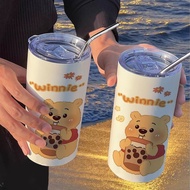 [ 600ml ] Ly giữ nhiệt Americano Doraemon Gấu dâu Lotso Kuromi gấu Pooh inox 304 an toàn chống gỉ ca