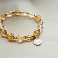 黃水晶|黃阿賽|彈力繩手串|增加財運|增加自信|提升活力|