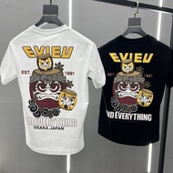 Evisu2024Fashion Summer New Trendy round Neck Short Sleeve Large Size Taigu Damo Men's Cotton LooseTT-shirt 6Y7J