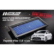 Works ENGINEERING AIR FILTER Drop In Washable Performance Ncp42 Toyota Vios 03-07 / NCP93 Altis 08-1