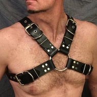 Men's Leather Chest Harness Bondage Belt Gay Punk Male Belt Straps Half Body Chest Shoulder Belts Fetish Bdsm Suspenders