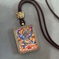 Tangka Five Roads Wealth God Tibetan Thangka Pendant Great Black Heaven Thangka Buddha Pendant 唐卡五路财