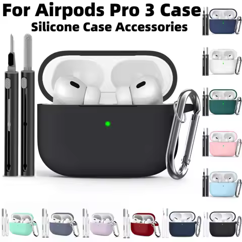 2025 For AirPods Pro 3rd Generation Case Soft Silicone Case for AirPods Pro 3 Protective Case with C