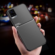 For VIVO V20 PRO 2021 V20Se V21 5G car magnetic holder case phone Case leather texture silicone shockproof cover for VIVO V 20 v20PRO V20 Se V 21 5G