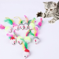 atta Pet Cats Toys Cats Toys Plush Mice Colored Feathers Tails Mice Pet Kingdom