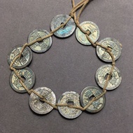 Wholesale Copper Coin Green Rust Ten Emperor Coin Thread String Ten Emperor Coin Pendant Coin Copper