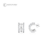 Maison de Jewels - Stripe Retro Confetti Earring ต่างหูเงิน ต่างหูเพชร ต่างหูเพชรCZ ต่างหูใส่ทุกวัน