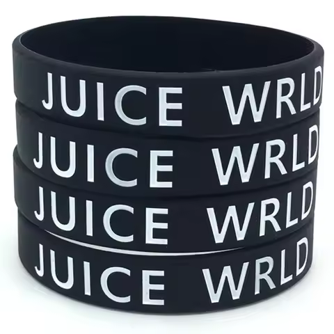 30pcs Juice Wrld Black Wristbands Silicone Bracelets