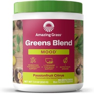 Amazing Grass Greens Blend Mood, Super Greens Powder Smoothie Mix for Stress Support, L-Theanine, Re