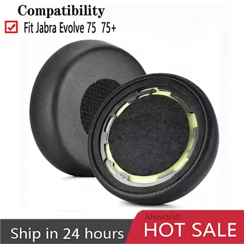 Replacement Earpads Professional Protein Leather Headphone Ear Cushions for Jabra 75 75+ evolve75 He
