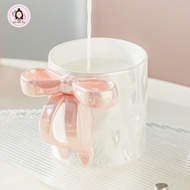 Pearl-colored Ceramic Mug with Luxurious Design Bow Comes with a Meaningful Gift Box and Card